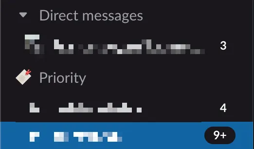 Screenshot of the customized mentions in Slack