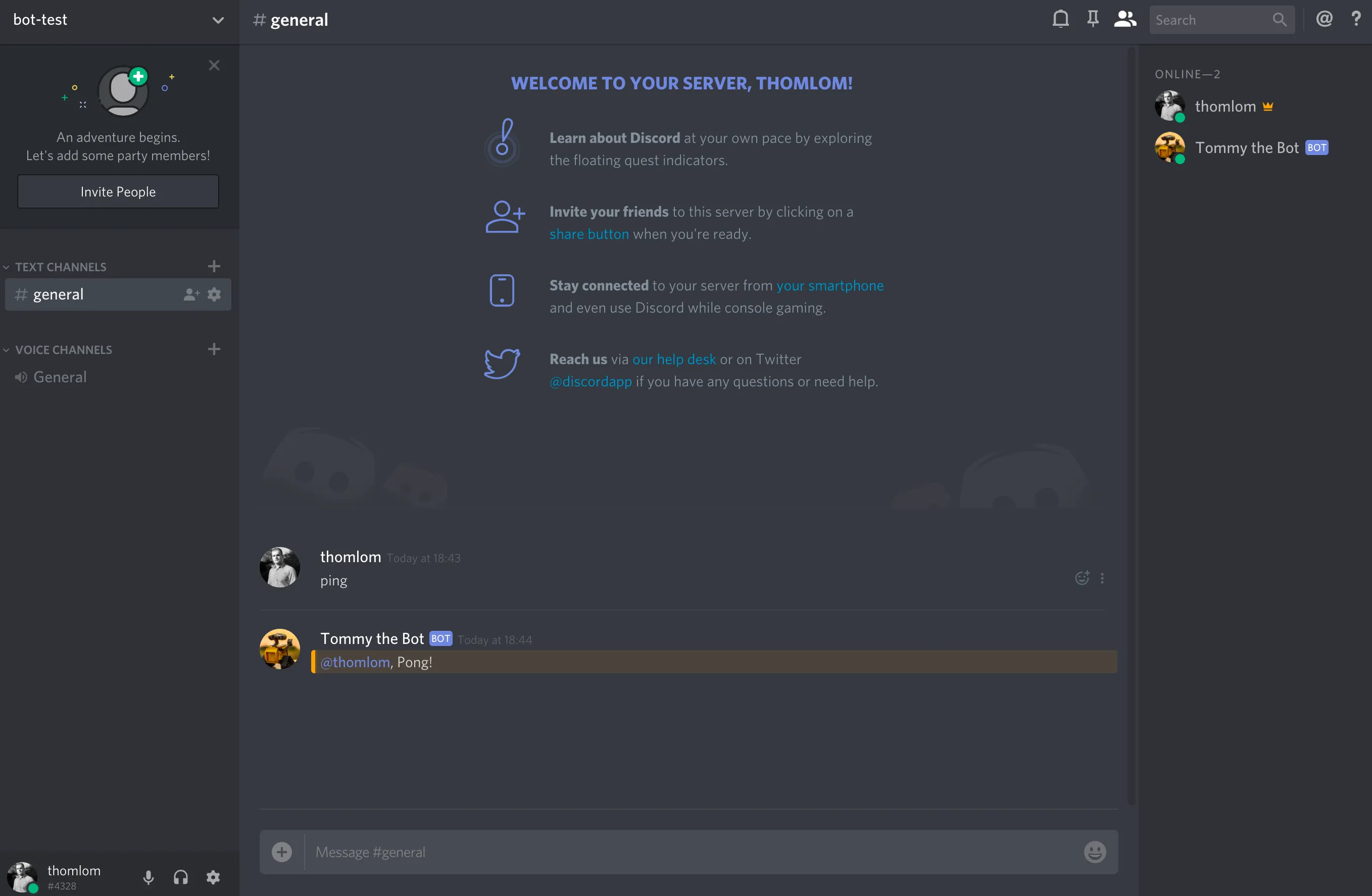 Testing our bot - step 2