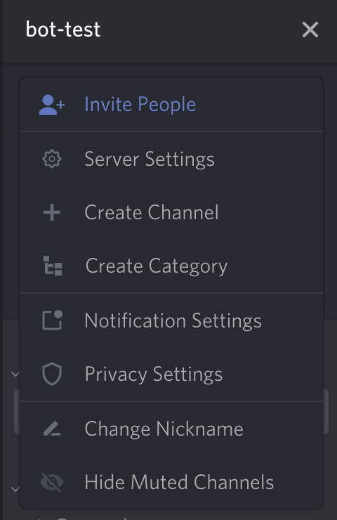 Attributing a role to the bot - step 1