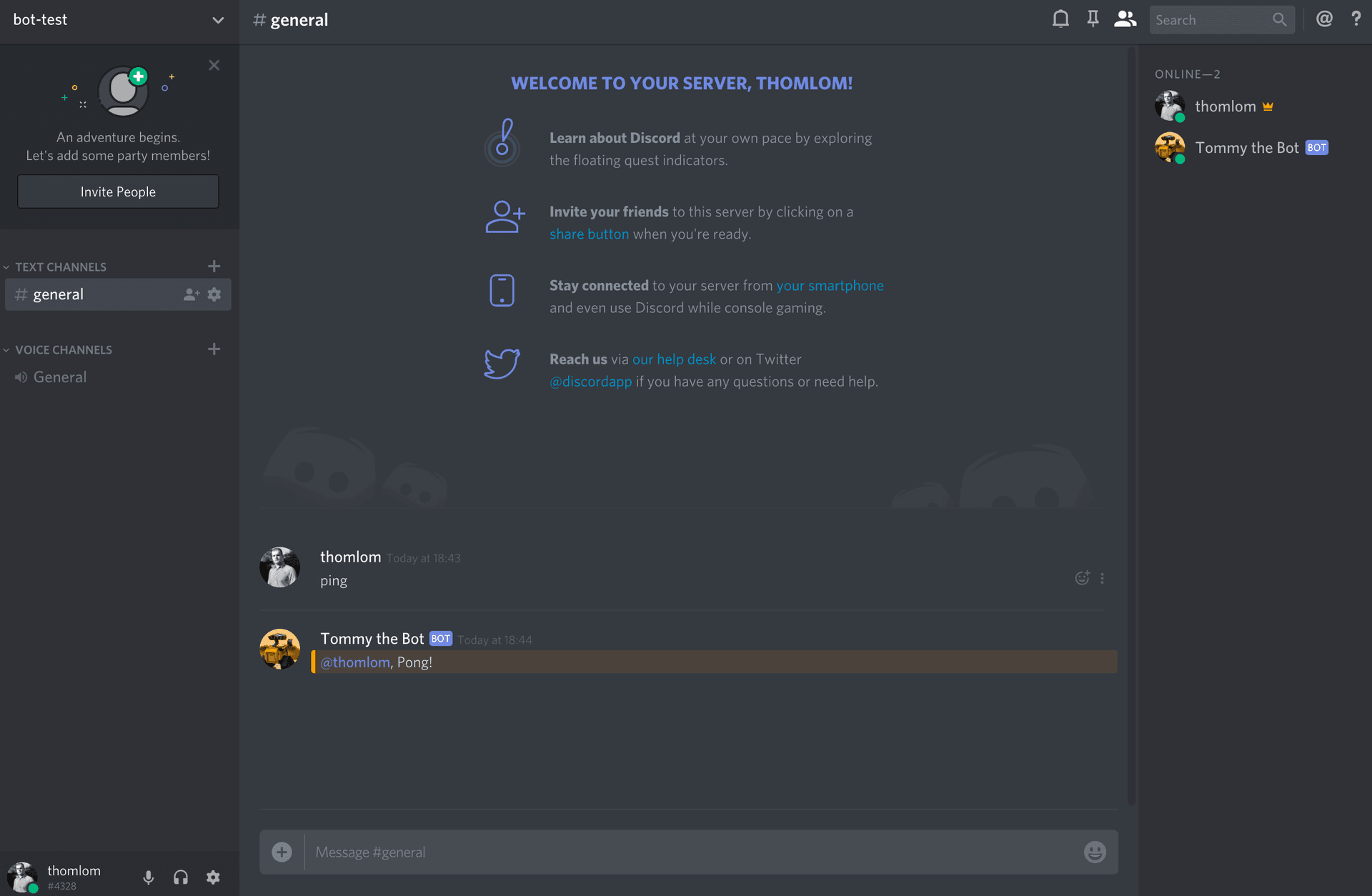 Testing our bot - step 2