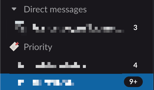 Screenshot of the customized mentions in Slack