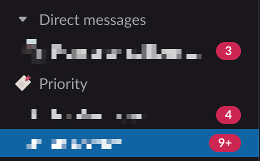 Screenshot of the default mentions in Slack