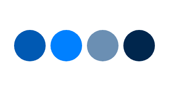 Four circles tainted of blue