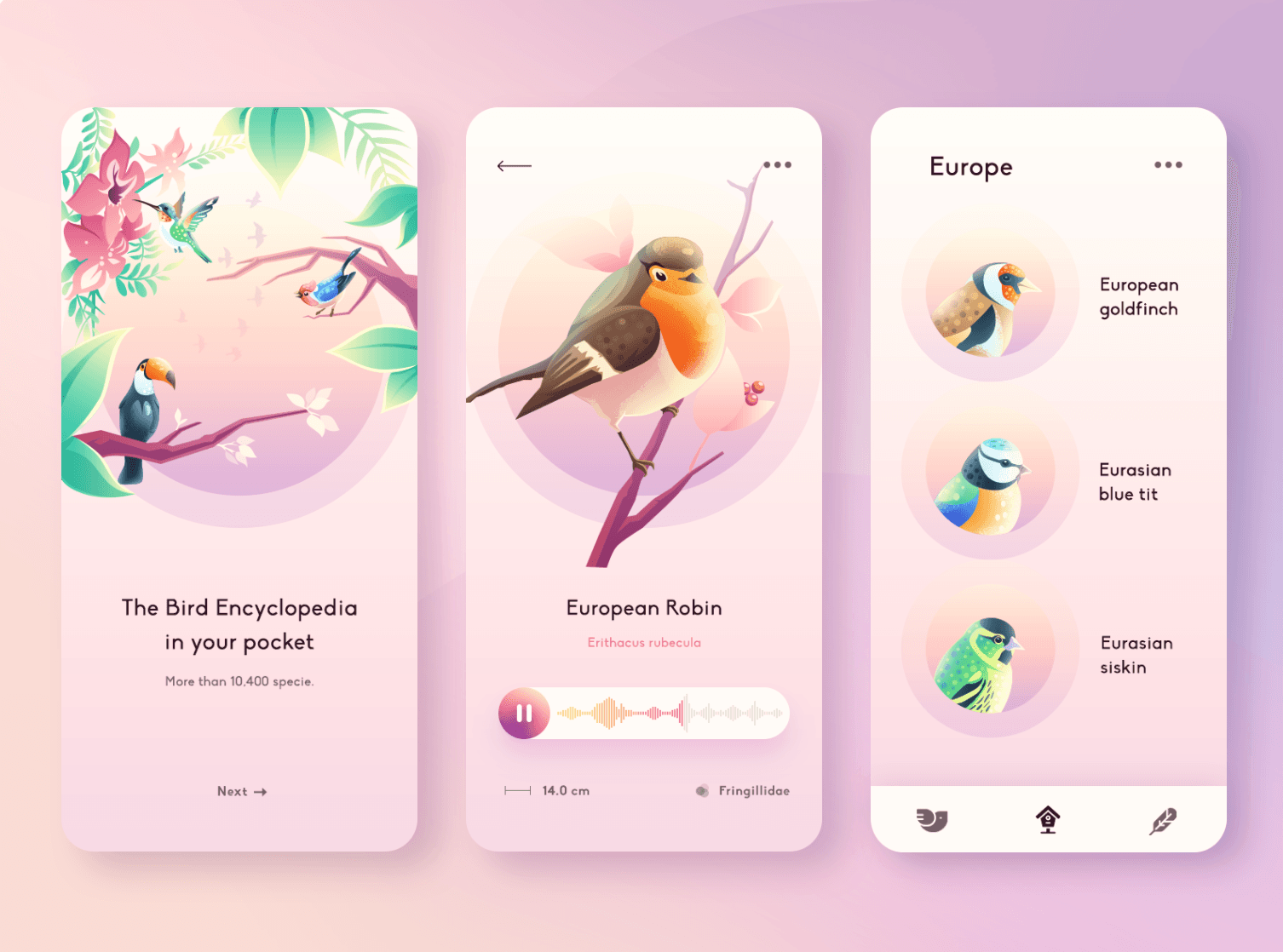 Illustration of a UI with gradients