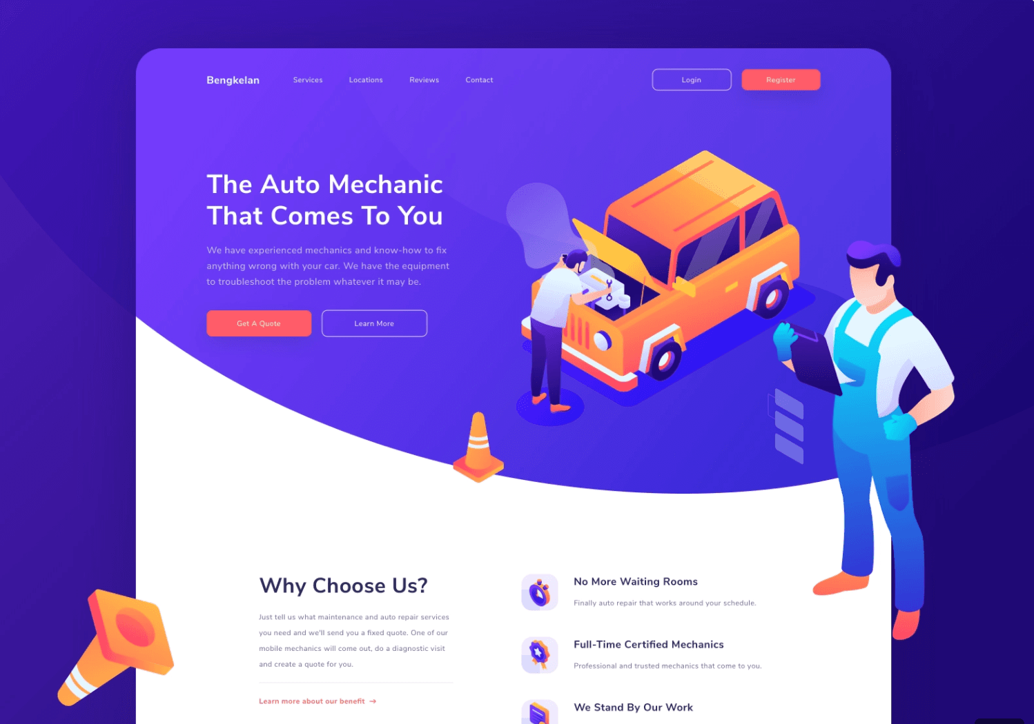 Illustration of a UI with a warm and cold color