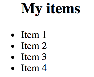 A simple item list